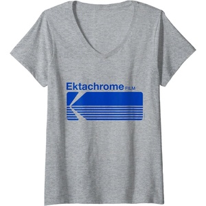 image:imageWomens Ektachrome Film Vintage Logo VNeck TShirtHeather Grey