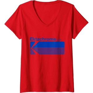 image:imageWomens Ektachrome Film Vintage Logo VNeck TShirtRed