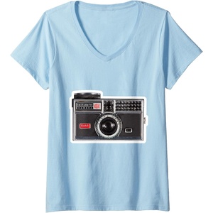 image:imageWomens KODAK INSTAMATIC Camera Design VNeck TShirtBaby Blue