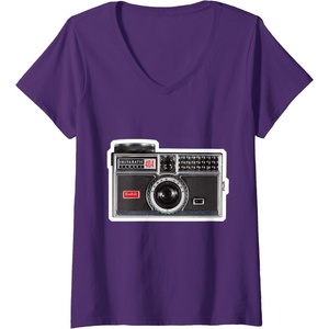 image:imageWomens KODAK INSTAMATIC Camera Design VNeck TShirtPurple