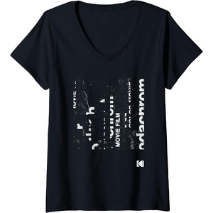 image:imageWomens KODAK Kodachrome Art White VNeck TShirtBlack