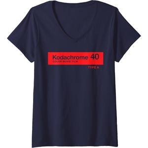 image:imageWomens Kodak Kodachrome 40 VNeck TShirtNavy Blue