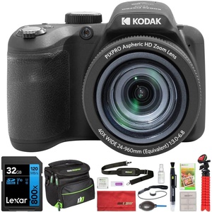image:imageKodak AZ405BK PIXPRO Astro Zoom 20MP Digital Camera 40X Optical Zoom 24mm Bundle with Lexar 32GB UHSI SDHC Memory Card and Deco Gear Camera Bag Lens Blower Lens Pen 12inch Tripod amp MoreBlack