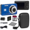 image:imageKodak PIXPRO FZ55 Black 16MP CMOS Sensor Digital Camera 5X Optical Zoom 28mm Wide Angle 1080P Full HD Video 27 LCD Vlogging Camera Bundle with Tudak Compatible Case 32GB SD Card amp Microfiber ClothBlue