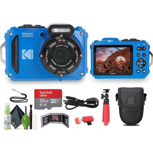 image:imageKODAK PIXPRO WPZ2 Rugged Waterproof Shockproof Dustproof WiFi Digital Vlogging Camera 16MP Yellow Bundle with 32GB Memory Card  Vlogger Tripod  Bag  Cleaning Kit  More AccessoriesBlue