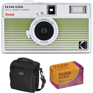 image:imageKodak EKTAR H35N Half Frame Film Camera Striped Green with Accessory Kit