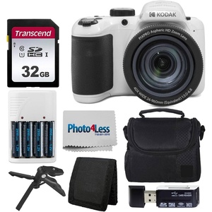 image:imageKodak PIXPRO AZ405 Digital Camera White Bundle with 32GB SD Memory Card  Case  Memory Card Wallet  Batteries  Accessories 8 Items
