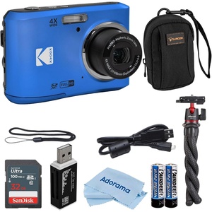 image:imageKodak PIXPRO FZ45 Friendly Zoom 16MP Full HD Digital Camera Bundle with 32GB Memory Card and Camera Bag Flexible Tripod and Card Reader BlueBlue