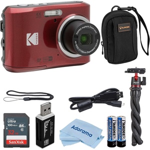 image:imageKodak PIXPRO FZ45 Friendly Zoom 16MP Full HD Digital Camera Bundle with 32GB Memory Card and Camera Bag Flexible Tripod and Card Reader BlueRed
