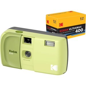 image:imageKODAK EC35 35mm Film Camera 35mm Reusable FocusFree Builtin Flash Slide Cover Beginner Friendly Film amp AA Battery are not Included Single Midnight BlackAvocado Green